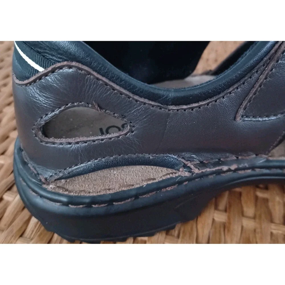 Josef Seibel Mens Leather Fisherman Sandals Dark Brown Closed Toe‎ EU 42 US 9
